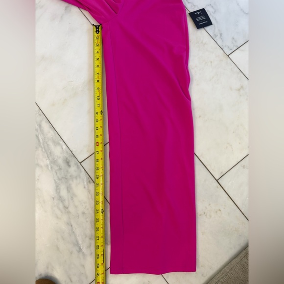 NWT Lulus hot pink asymmetrical wide leg spaghetti strap jumpsuit women’s Medium - Picture 7 of 8